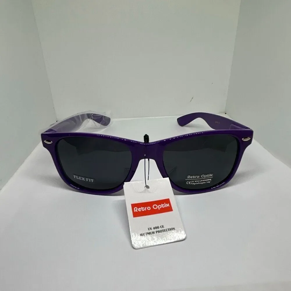 Retro Optix Purple Flex Fit Sunglasses UV400 Smoke Lens Lightweight